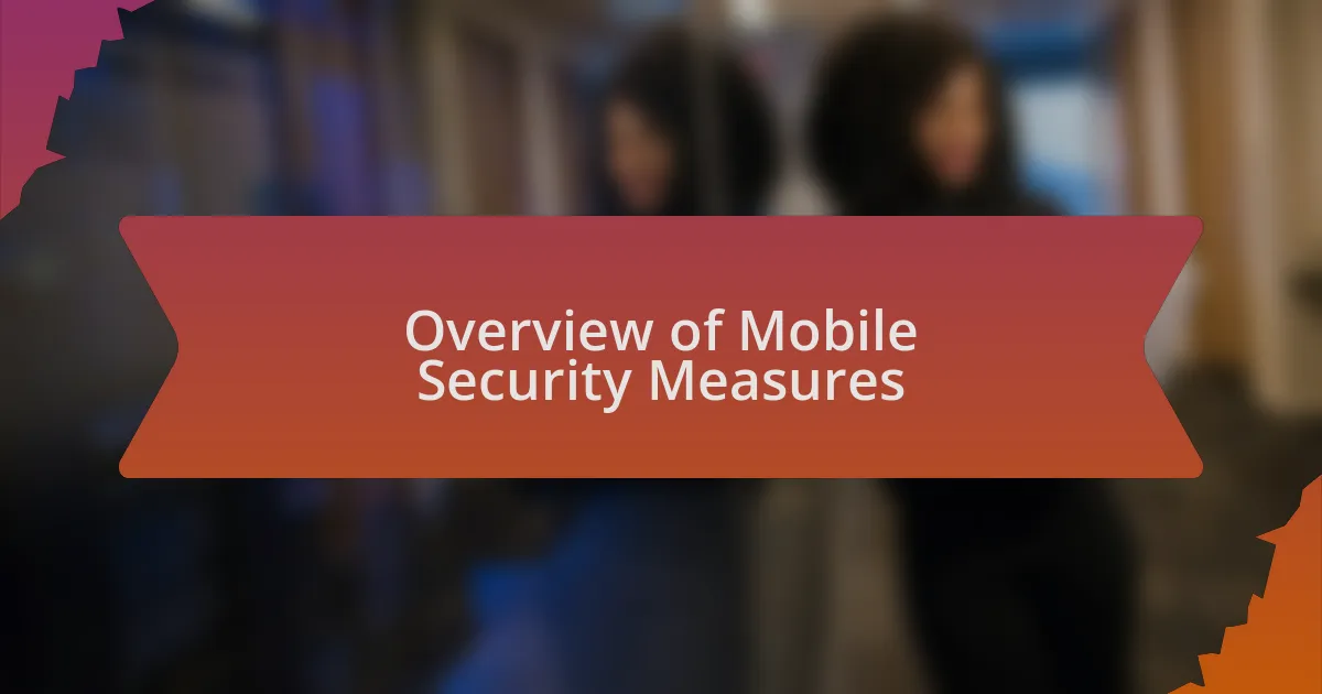 Overview of Mobile Security Measures