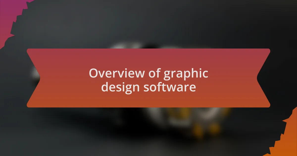 Overview of graphic design software