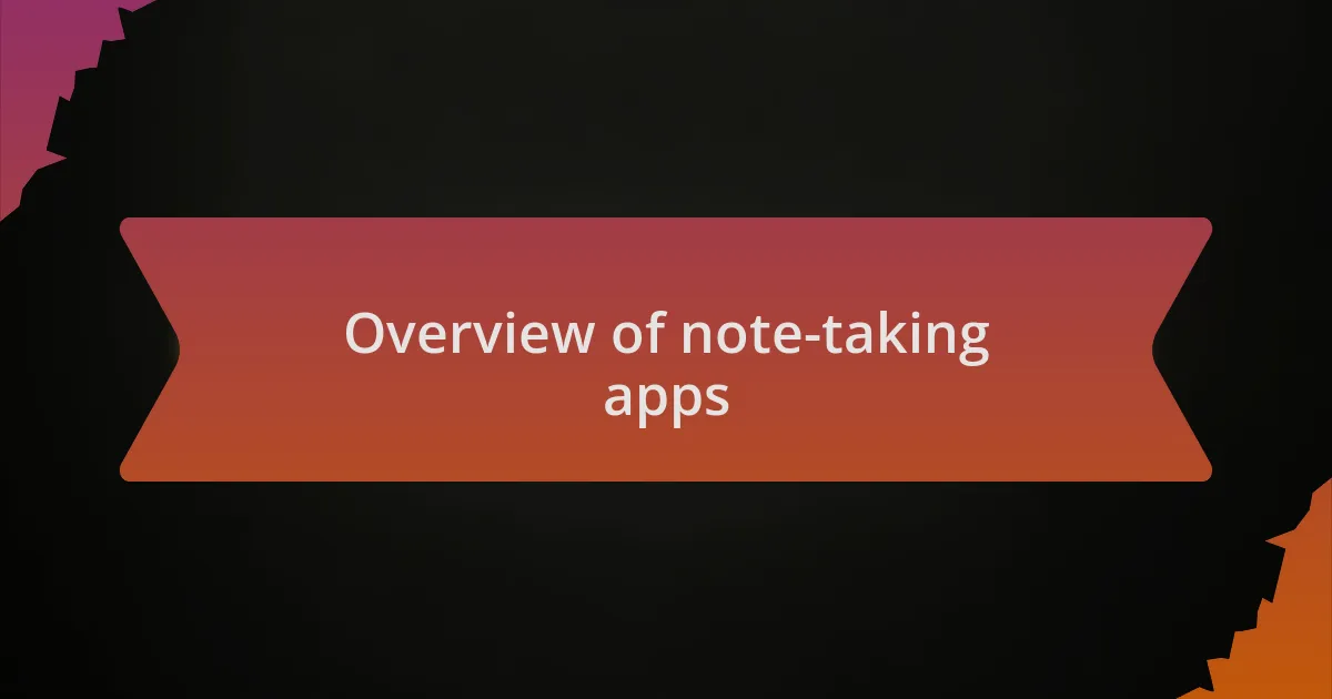 Overview of note-taking apps