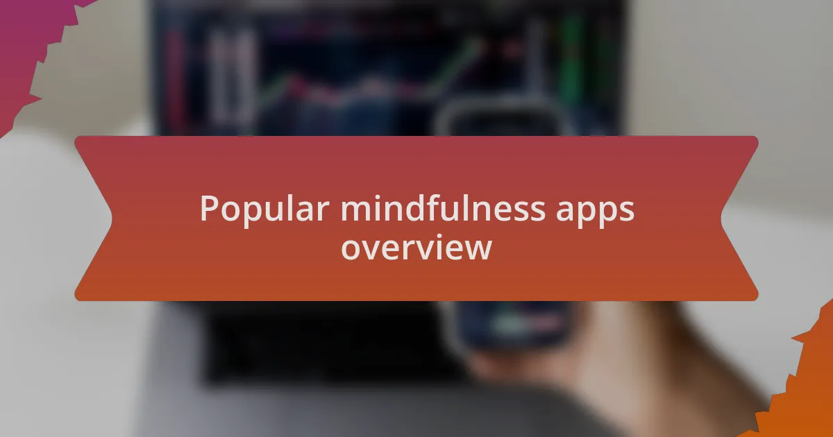 Popular mindfulness apps overview