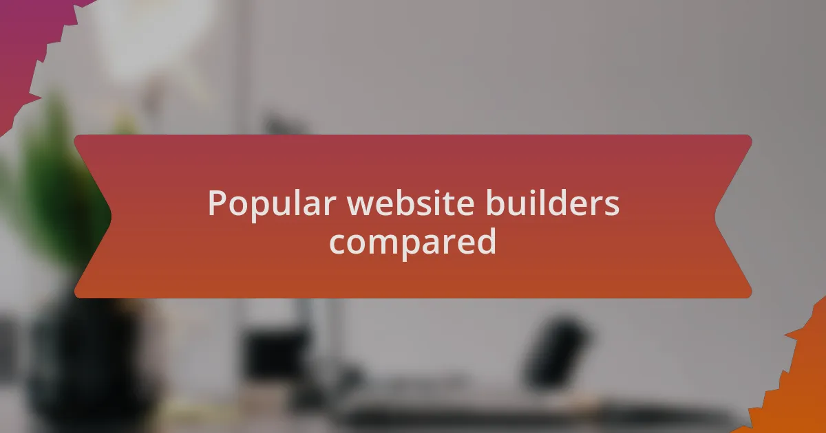 Popular website builders compared